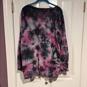 Torrid Pink and Black Tie-Dye Sweatshirt